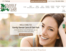 Tablet Screenshot of familydentalcareofoakpark.com